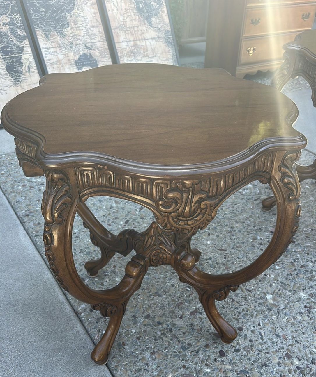 Two Solid Wood End Tables