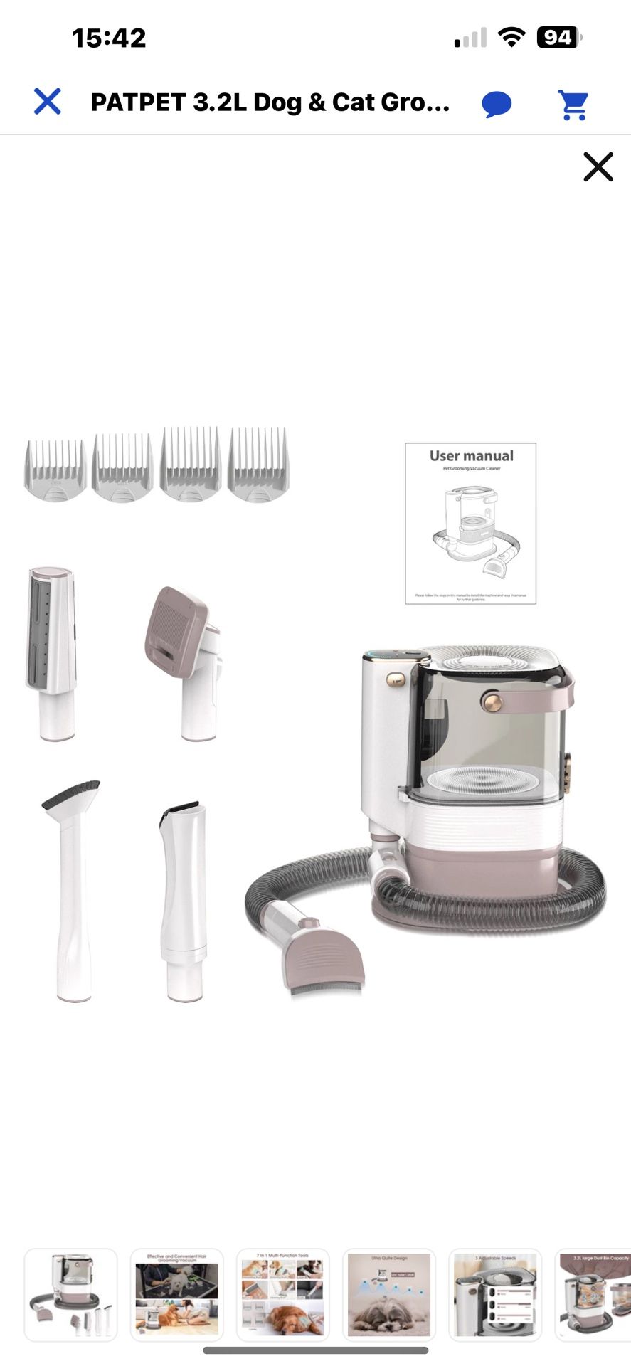 BRAND NEW 3.2L CAT & DOG GROOMING VACUUM KIT