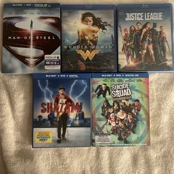 DC Blu Ray Lot / Man of Steel / Wonder Woman / Justice League / Shazam! / Suicide Squad