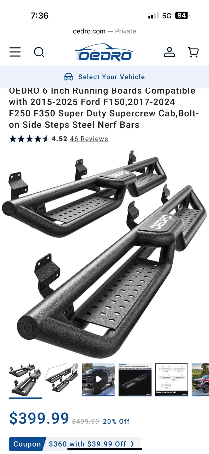 F150 Oedro Running board