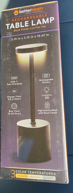 Better Beam Rechargeable Table Lamp Black