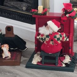 Santa Claus Cassette Player While Sant Plays The Piano