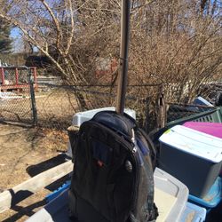 Nice laptop book bag roll around with extension handle and wheels only $25