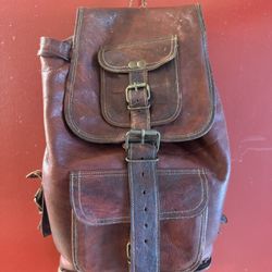 Leather Unisex Backpack 