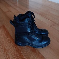 Rothco Mens Black Leather Basic Issue Specs Boots Side Zip Size 12