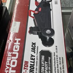 Hyper Tough T82011W 2 Ton Trolley Jack Red/Black Open Box New
