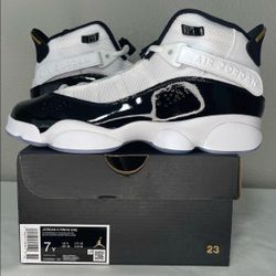 Jordan 6 Rings- Black, White, and Gold. 7y