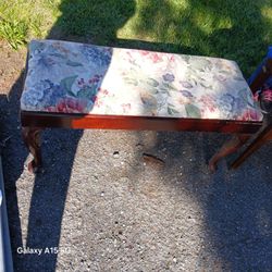intage floral bench