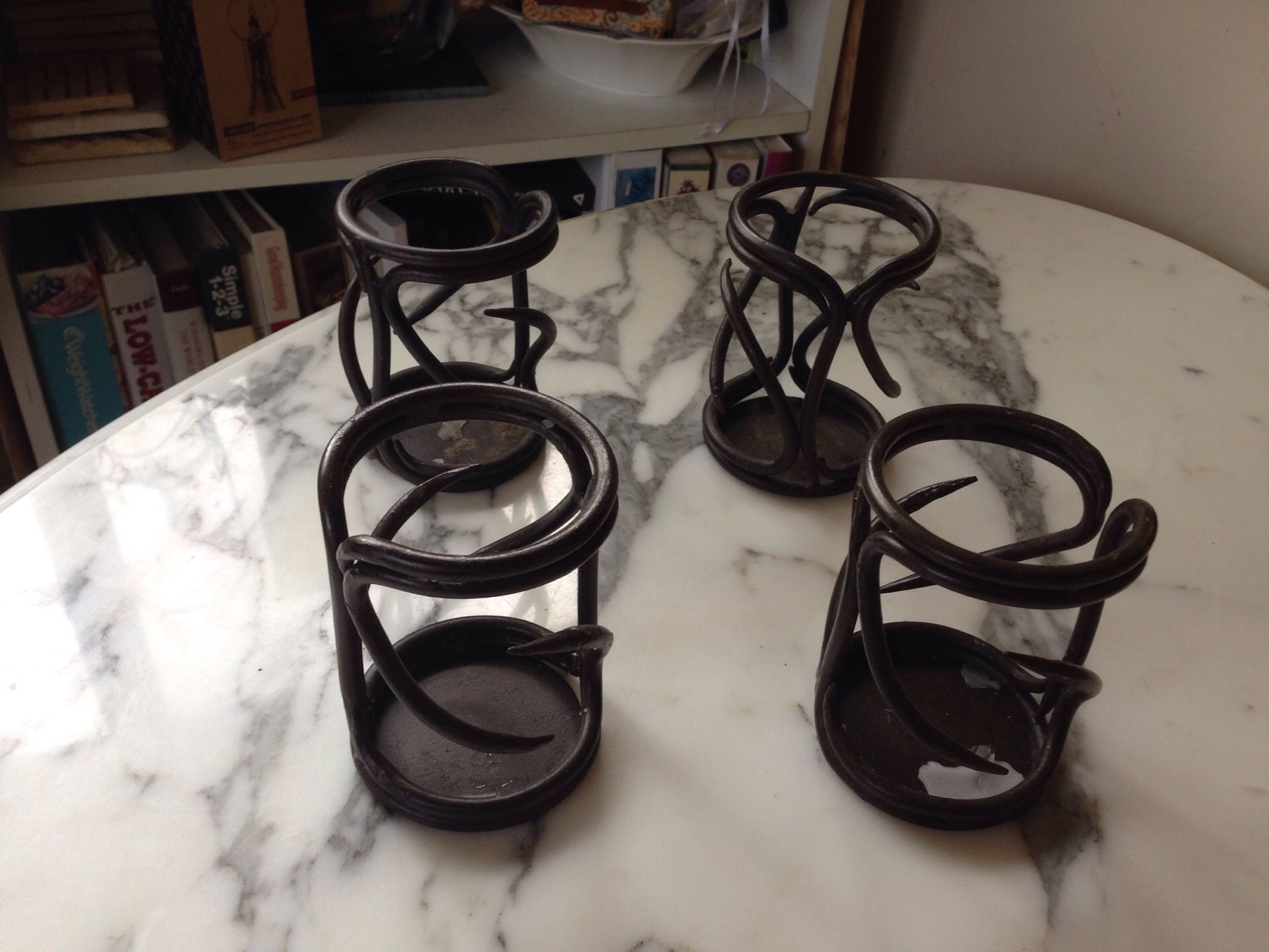 Wrought iron candle holders