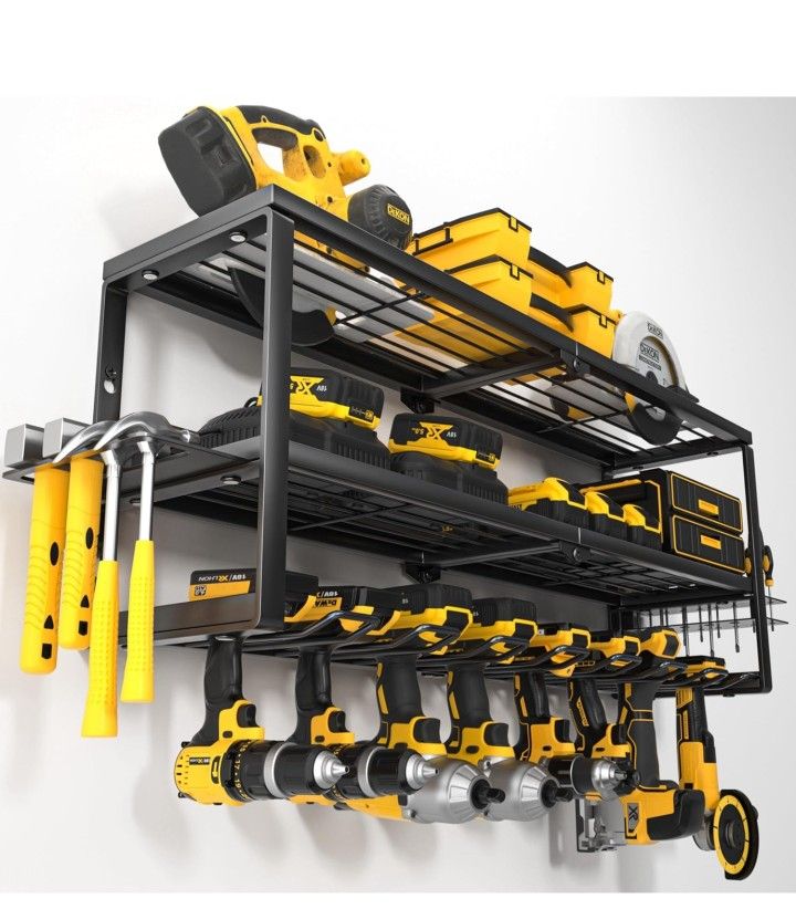 Heavy Duty Power Tool Organizer Wall Mount, Cordless Drill Hanger Storage Rack