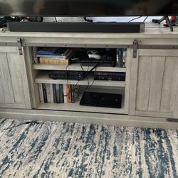 Gray TV Stand With Storage