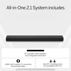 VIZIO All-in-One Soundbar with Dolby Atmos and DTS:X, Bluetooth Speaker