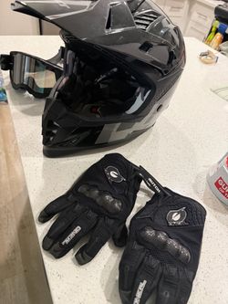 O'Neal Motocross Helmet, and Gloves Set