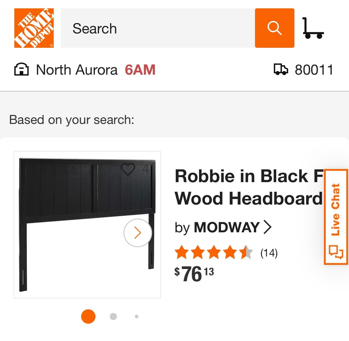 Saturday flash Sale $45; Black Full Wooden Headboard 