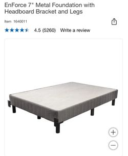 EnForce 7" Metal Foundation with Headboard Bracket and Legs Queen Size