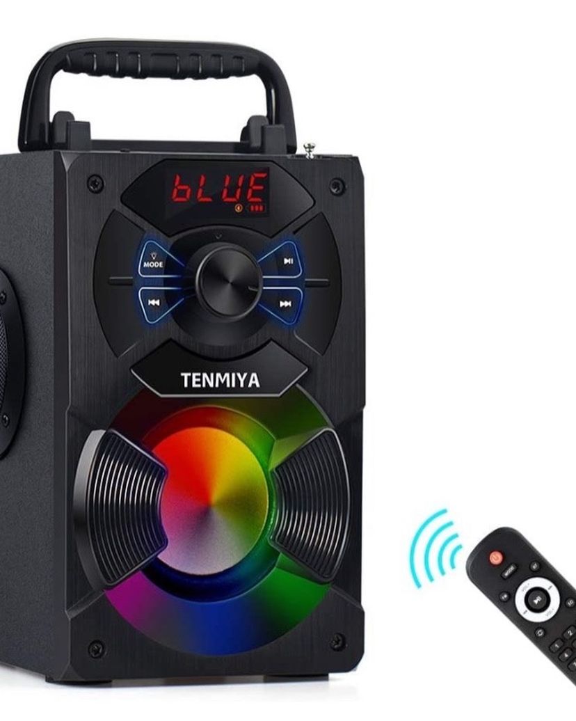 A13 Portable Bluetooth Speaker with Subwoofer, FM Radio, RGB Colorful Lights Wireless Stereo Rich Bass Speakers Outdoor/Indoor Party Speaker Support R