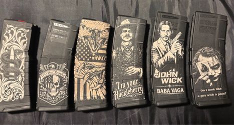 Custom engraved AR 15 PMAG 30 round capacity
