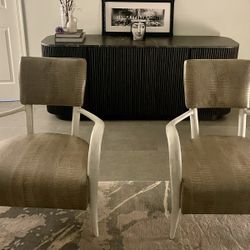 Bernhardt Leather And Horn Chairs 