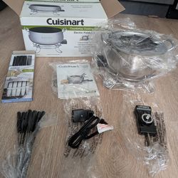 Cuisinart CFO-3SS Electric Fondue Set 3 Quart Stainless Steel 8 Forks with Cable