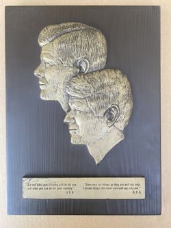 Vintage Plaque Of John F. Kennedy (JFK) and Robert F. Kennedy (RFK)