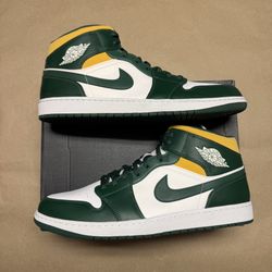 Nike Air Jordan 1 Mid Retro Mens size 18 Rare Sonics NEW!