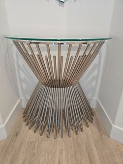 Silver Glass console table