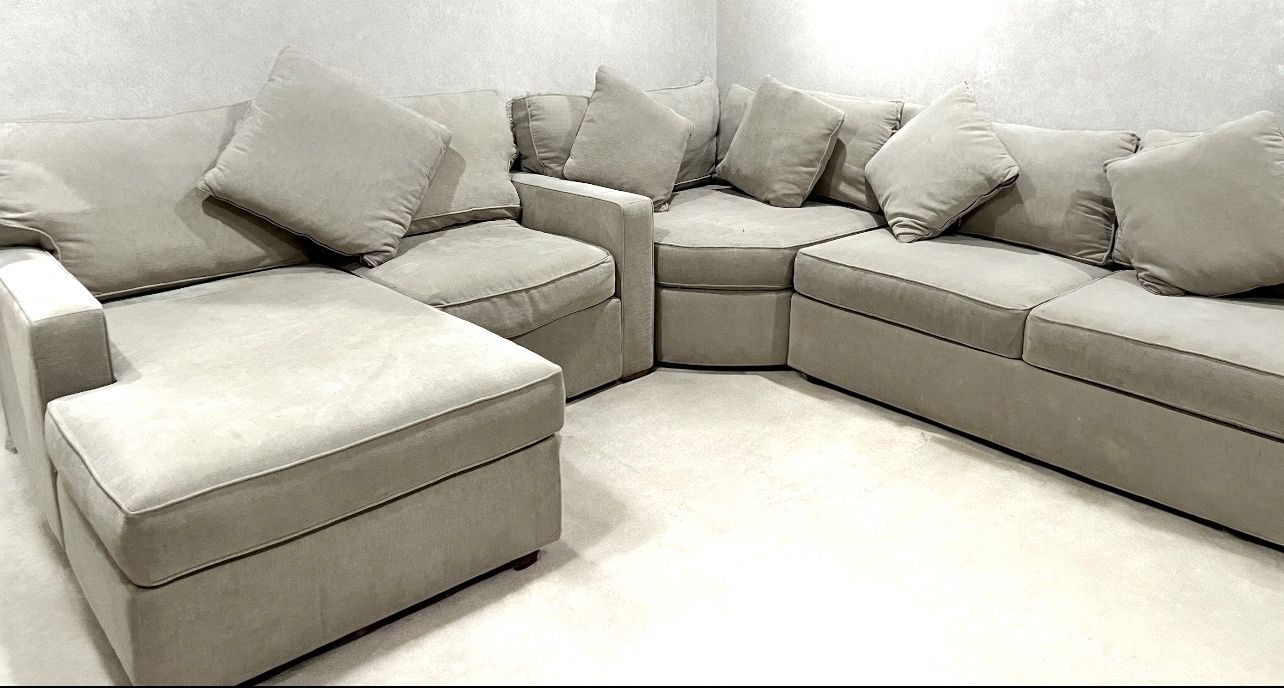 Beige Fabric Sofa β $200 OBO β Good Condition!