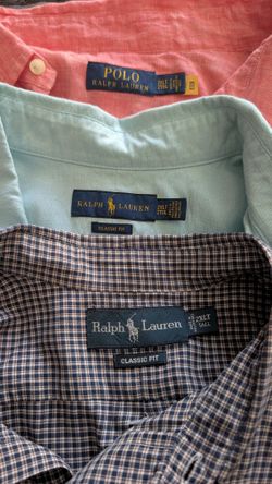 Lot Of 3 Ralph Lauren And polo Button Up Shirts 2xlt