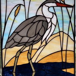 Stained Glass Heron