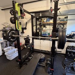 Rogue RML-490 Power Rack 3.0 with accessories