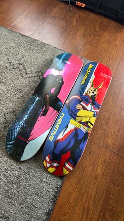 Primitive on my skateboard and primitive Spider-Man board