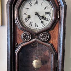 ANTIQUE WELCH SPRING & CO. 18TH CENTURY ROSEWOOD 30HR MOVEMENT MANTLE CLOCK 