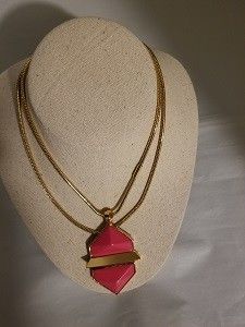 Vince Camuto Long Pendent Pink Chain Necklace