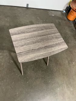 Small Gray Wood-Look Side Table