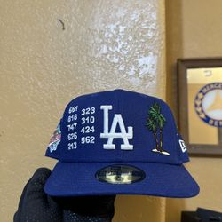 RARE New Era LA Dodgers Area Code Fitted Hat Cap