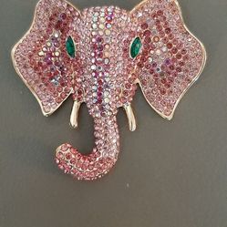 Elegant Pink Elephant brooch
