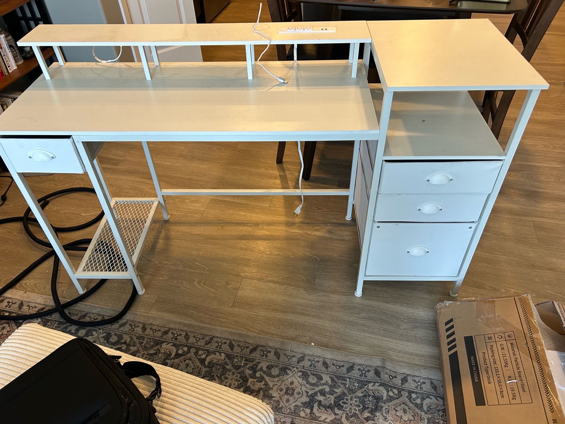 White office desk