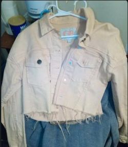 Cropped Denim Jacket Raw Hem