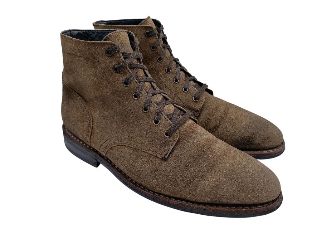 THURSDAY 'President' Boots Mens 10.5 M Brown Suede Leather Mid Dress Shoes $200