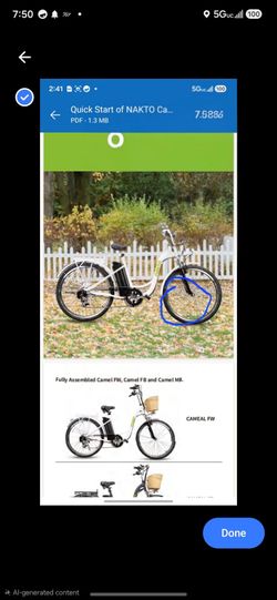 Nakto Camel FW 24 Cruiser E-Bike - Clean Condition