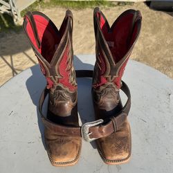 Ariat VentTEK Ultra Western Boot BARLEY BROWN Size 9 1/2 D With Belt