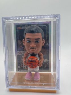 Victor Wembanyama REFRACTOR + NBA Ballers Figure - Spurs - NBA Hoops - Court Puzzle Piece CUSTOM Shadow Box Display