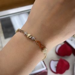 14k Heart Infinity Bracelet 