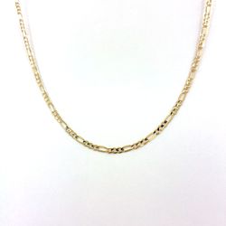14K Yellow Gold Solid Concave Figaro Necklace | 22 Inches, 3.8mm, 9.60 grams