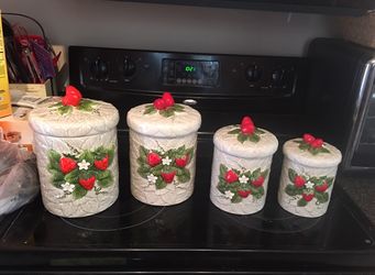 Vintage Sears & Roebuck Strawberry Canister Set