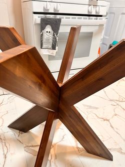Mid-Century Modern Wood Table Base