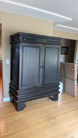 Black Wood Armoire Cabinet