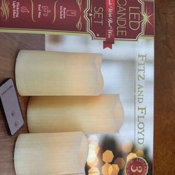 Fitz&floyd Led Real Wax Candle Set With Remote 