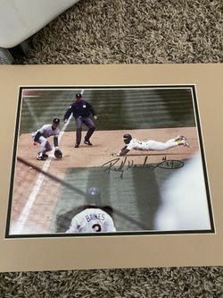 Ricky Henderson Signed Oakland Athletics Photo