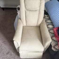 Beige reclining chair 